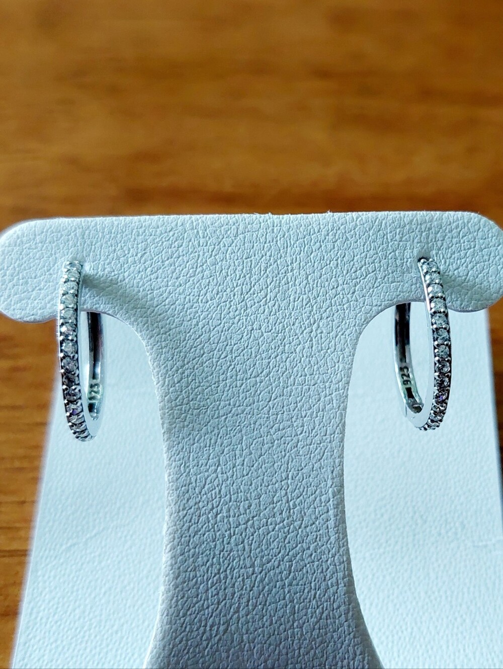 Sterling Silver  NWOT CZ Hoop Earrings